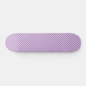 Diagonal purple and white stripes pattern skateboard (Horizontal)