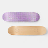 Diagonal purple and white stripes pattern skateboard (Horizontal)