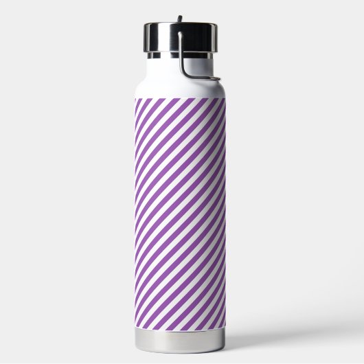 Diagonal purple and white stripes pattern trinkflasche (Links)