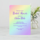 Diagonal Rainbow Bridal Dusche Einladung (Stehend Vorderseite)