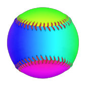 Diagonal Rainbow Gradient Baseball (Rückseite)
