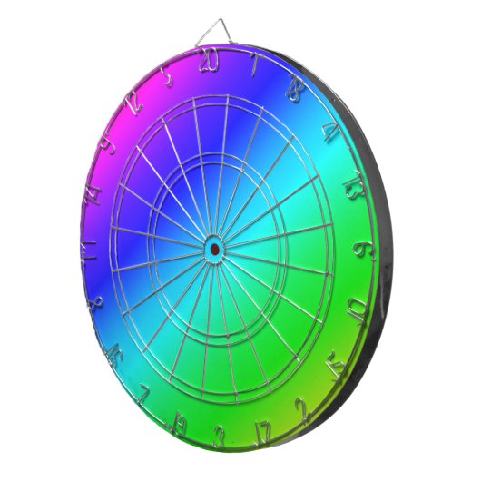 Diagonal Rainbow Gradient Blue to Green Dartscheibe (Vorderseite rechts)