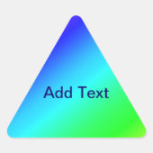 Diagonal Rainbow Gradient Blue to Green Dreieckiger Aufkleber (Vorderseite)