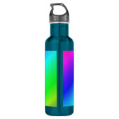 Diagonal Rainbow Gradient Blue to Green Edelstahlflasche (Rückseite)