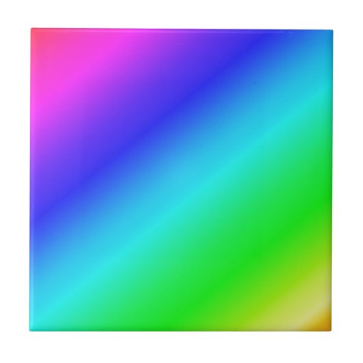 Diagonal Rainbow Gradient Blue to Green Fliese (Vorderseite)