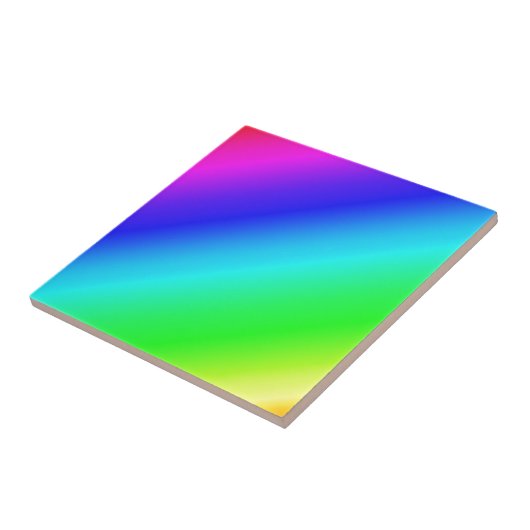 Diagonal Rainbow Gradient Blue to Green Fliese (Seite)