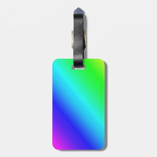 Diagonal Rainbow Gradient Blue to Green Gepäckanhänger (Rückseite vertikal)