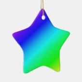 Diagonal Rainbow Gradient Blue to Green Keramik Ornament (Rechts)