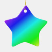 Diagonal Rainbow Gradient Blue to Green Keramik Ornament (Vorne)