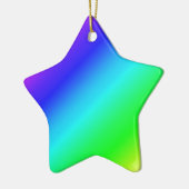 Diagonal Rainbow Gradient Blue to Green Keramik Ornament (Links)