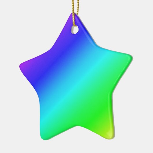 Diagonal Rainbow Gradient Blue to Green Keramik Ornament (Links)