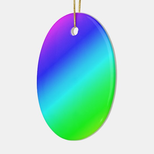 Diagonal Rainbow Gradient Blue to Green Keramikornament (Links)