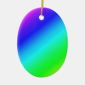 Diagonal Rainbow Gradient Blue to Green Keramikornament (Vorne)