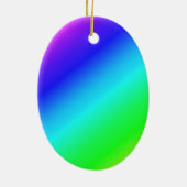 Diagonal Rainbow Gradient Blue to Green Keramikornament (Hinten)