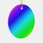 Diagonal Rainbow Gradient Blue to Green Keramikornament (Rechts)
