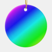 Diagonal Rainbow Gradient Blue to Green Keramikornament (Vorne)