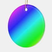 Diagonal Rainbow Gradient Blue to Green Keramikornament (Links)