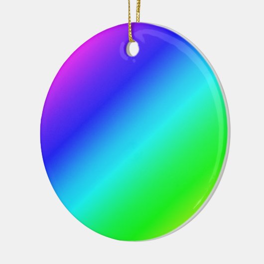 Diagonal Rainbow Gradient Blue to Green Keramikornament (Links)