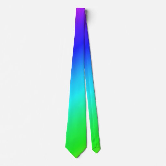 Diagonal Rainbow Gradient Blue to Green Krawatte (Vorderseite)