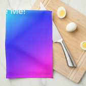 Diagonal Rainbow Gradient Blue to Green Küchentuch (Viertel Falte)