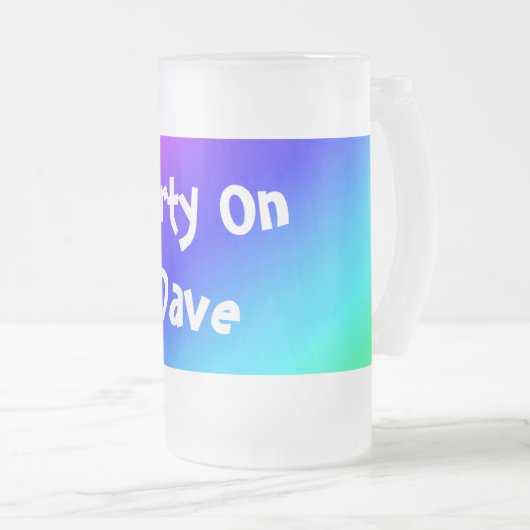 Diagonal Rainbow Gradient Blue to Green Mattglas Bierglas (VorderseiteRechts)