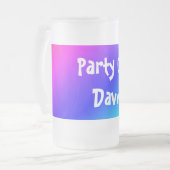 Diagonal Rainbow Gradient Blue to Green Mattglas Bierglas (Vorderseite Links)