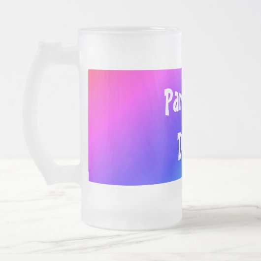 Diagonal Rainbow Gradient Blue to Green Mattglas Bierglas (Links)