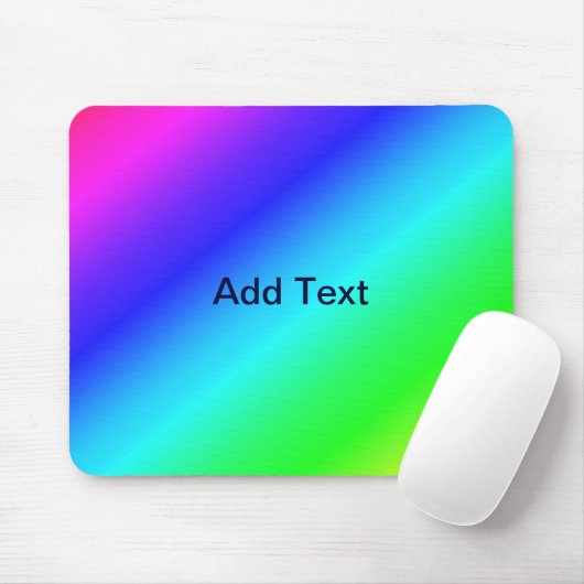 Diagonal Rainbow Gradient Blue to Green Mousepad (Mit Mouse)