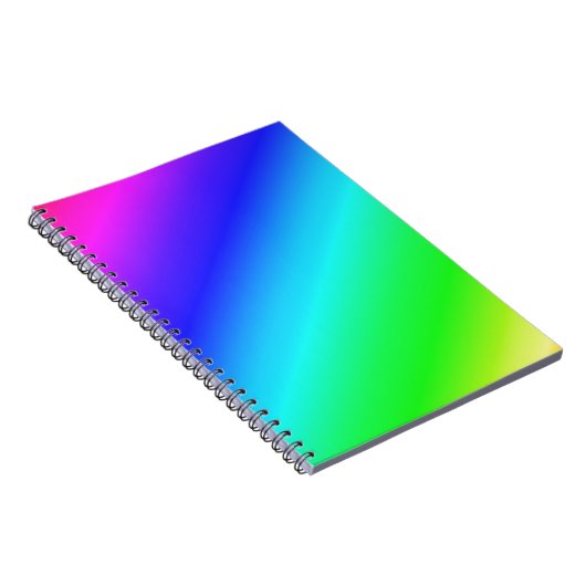 Diagonal Rainbow Gradient Blue to Green Notizblock (Rechte Seite)