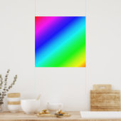 Diagonal Rainbow Gradient Blue to Green Poster (Küche)