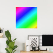 Diagonal Rainbow Gradient Blue to Green Poster (Heimbüro)