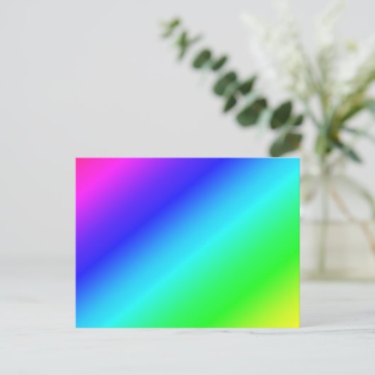 Diagonal Rainbow Gradient Blue to Green Postkarte (Stehend Vorderseite)