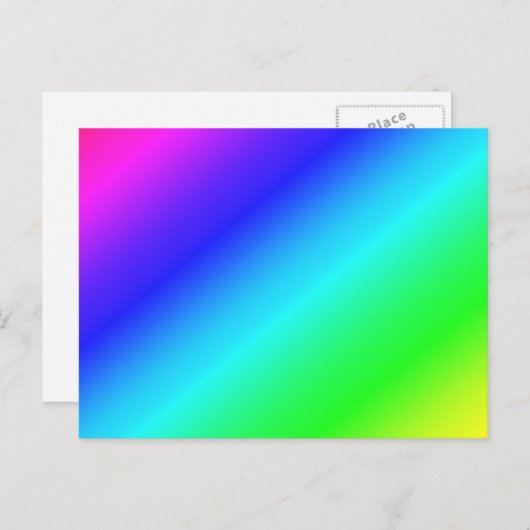 Diagonal Rainbow Gradient Blue to Green Postkarte (Vorne/Hinten)