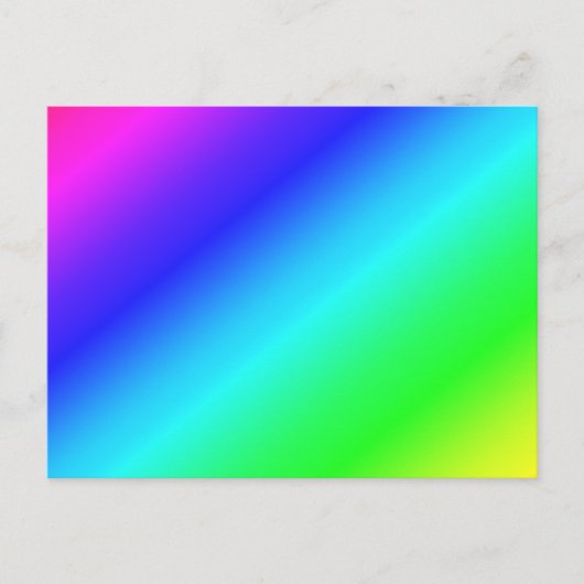 Diagonal Rainbow Gradient Blue to Green Postkarte (Vorderseite)
