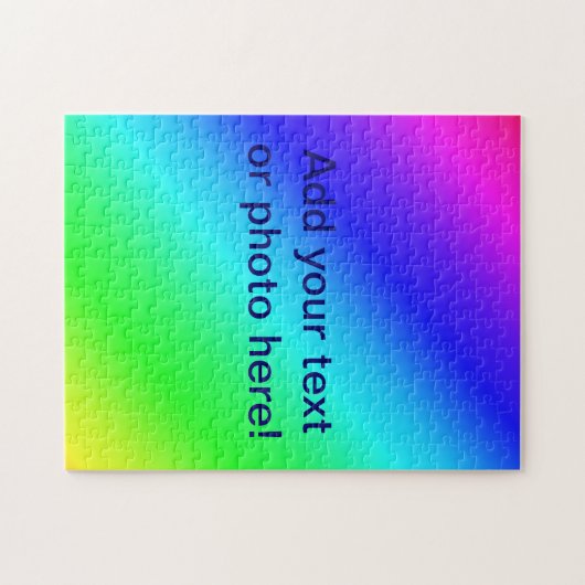 Diagonal Rainbow Gradient Blue to Green Puzzle (Horizontal)