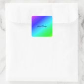 Diagonal Rainbow Gradient Blue to Green Quadratischer Aufkleber (Tasche)