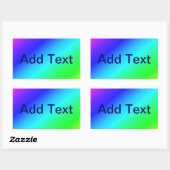 Diagonal Rainbow Gradient Blue to Green Rechteckiger Aufkleber (Blatt)