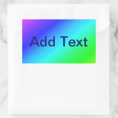 Diagonal Rainbow Gradient Blue to Green Rechteckiger Aufkleber (Tasche)