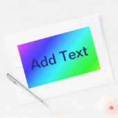 Diagonal Rainbow Gradient Blue to Green Rechteckiger Aufkleber (Umschlag)