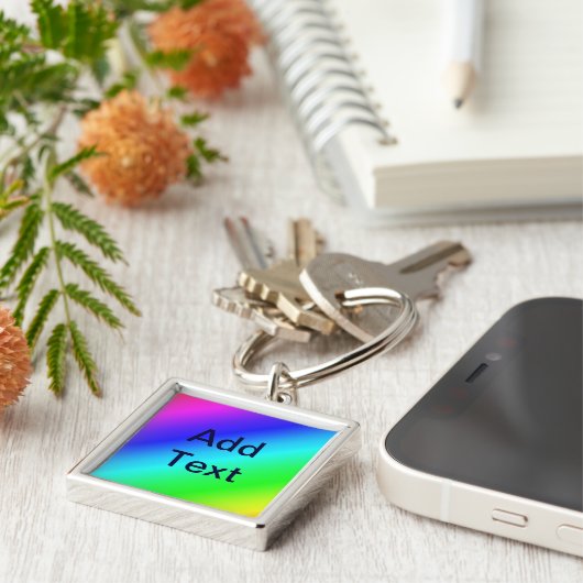 Diagonal Rainbow Gradient Blue to Green Schlüsselanhänger (Seite)