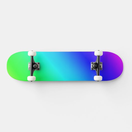 Diagonal Rainbow Gradient Blue to Green Skateboard (Horizontal)