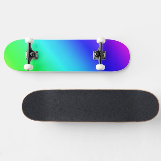 Diagonal Rainbow Gradient Blue to Green Skateboard (Horizontal)