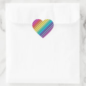 Diagonal Rainbow Herz-Aufkleber (Tasche)