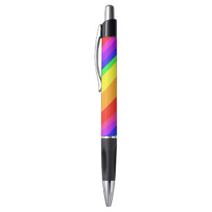 Diagonal Rainbow Stripes Muster Kugelschreiber