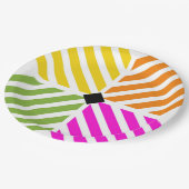 Diagonal Rainbow Stripes Party Pappteller (Schrägansicht)