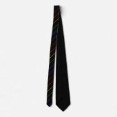 Diagonal Rainbow Thin Stripe Black Krawatte (Rückseite)