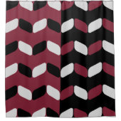 Diagonal Rectangle Black Maroon Duschvorhang (Vorderseite)
