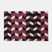 Diagonal Rectangle Black Maroon Fußmatte (Vorderseite)