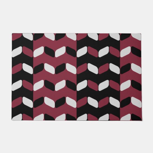 Diagonal Rectangle Black Maroon Fußmatte (Vorderseite)
