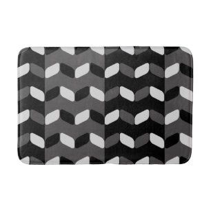 Diagonal Rectangles Black Dark Gray Badematte